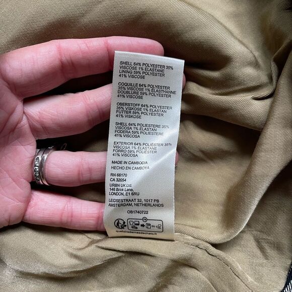 We The Free longline Freddie blazer Trench Coat Plaid Design Women’s Medium - Picture 15 of 15